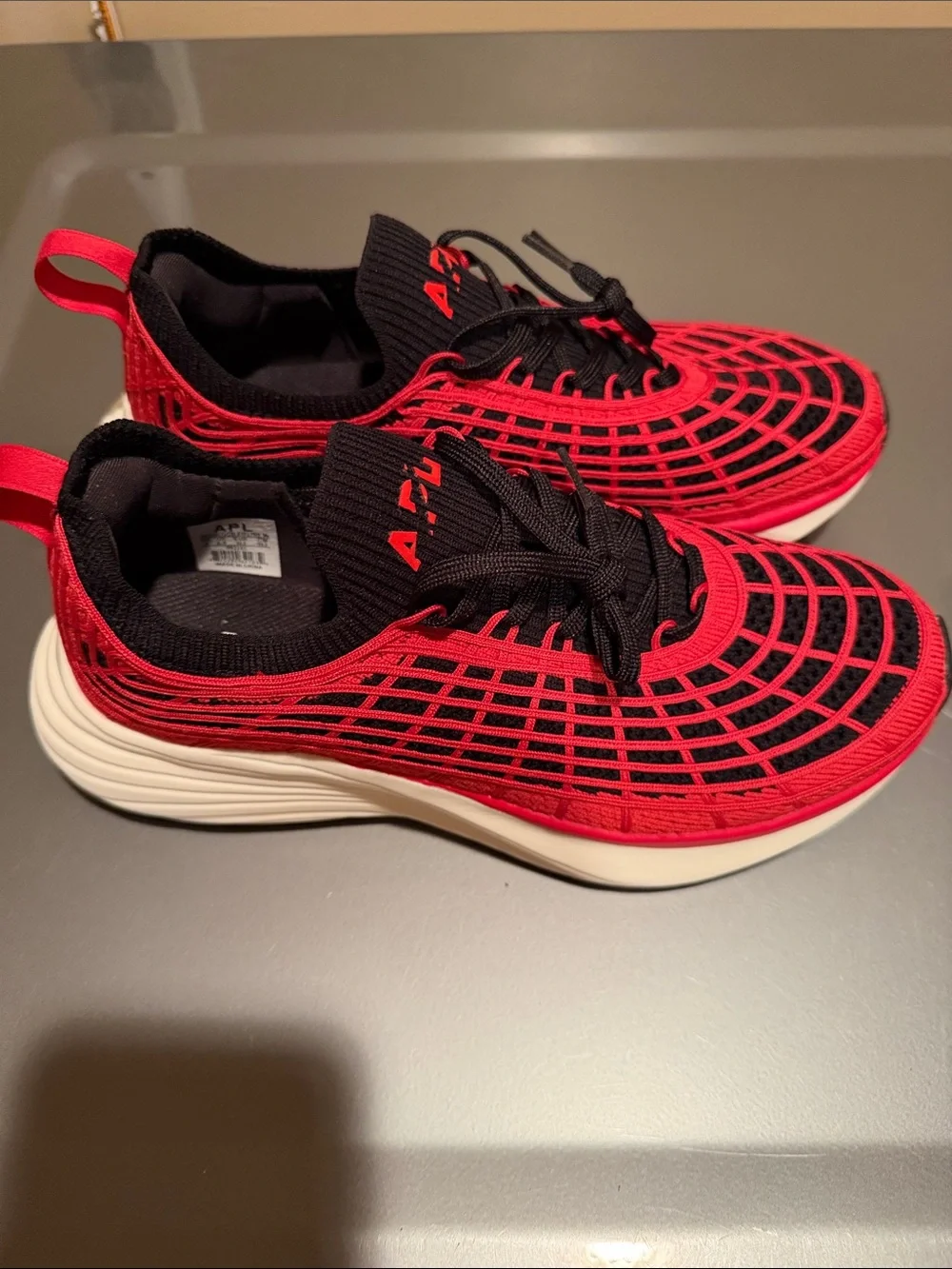APL Women's Techloom Zipline Athletic Sneakers in Red, Black & White